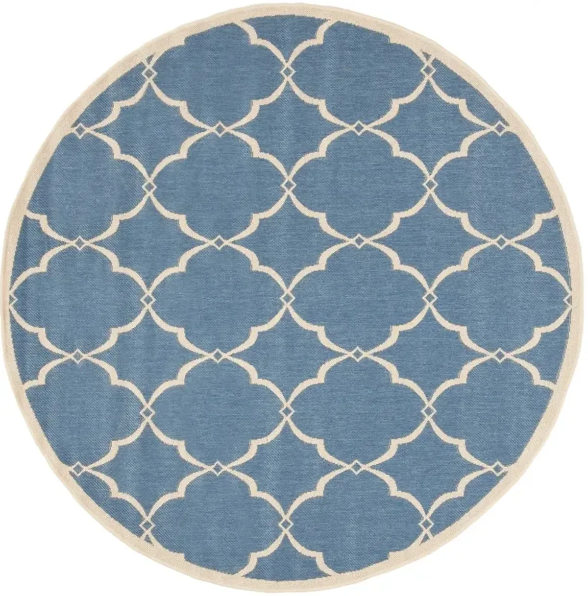 BEACH HOUSE 125 Blue 4' X 4' Round Round Rug