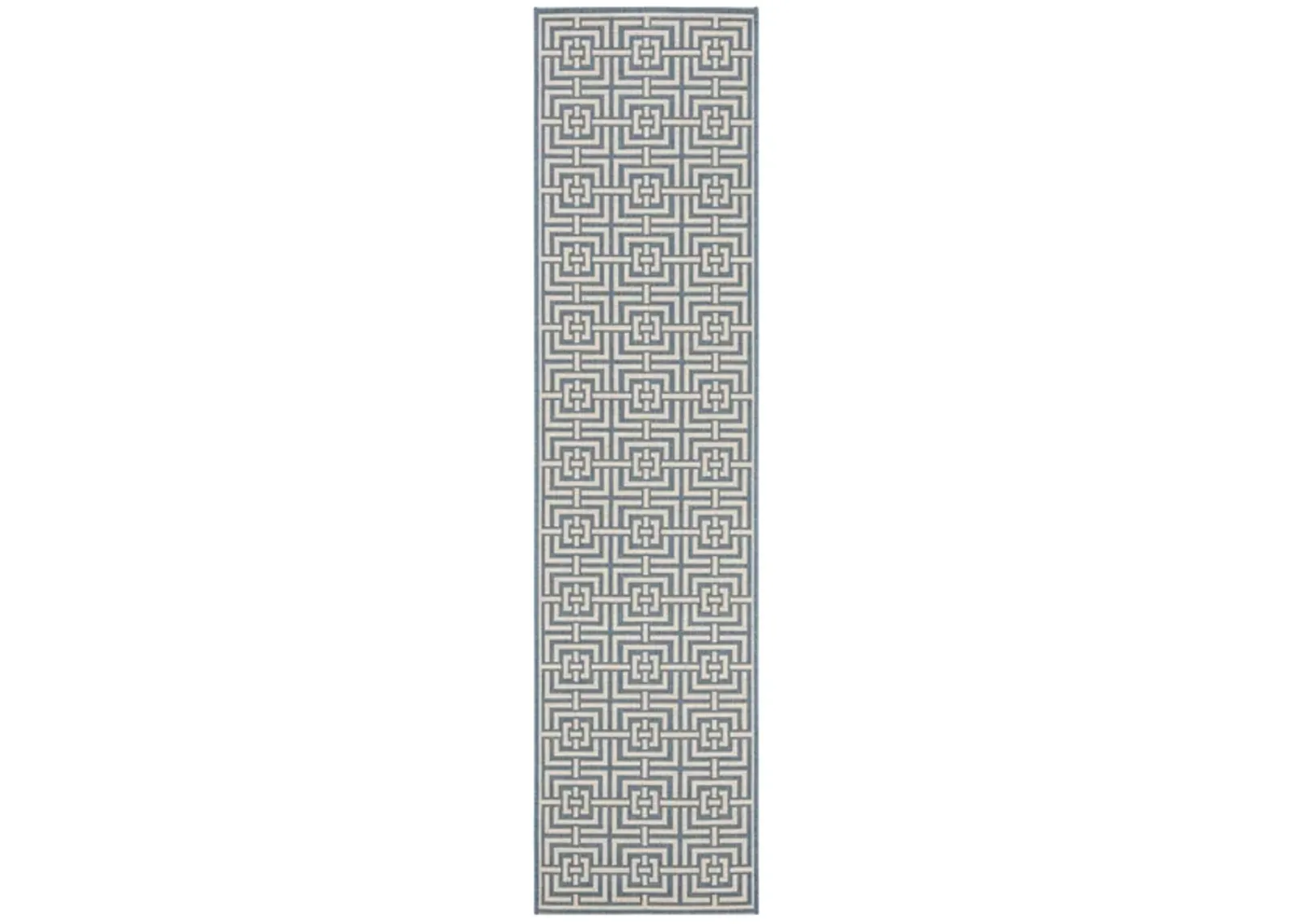 Safavieh BEACH HOUSE Collection BHS128M-28 Blue / Creme 2'-2" X 8'