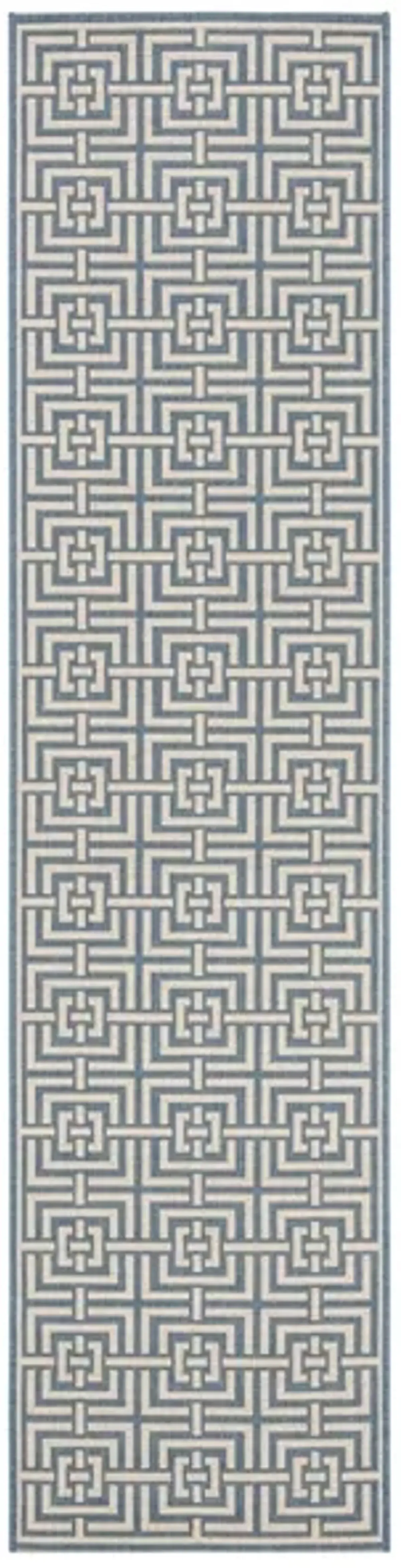 Safavieh BEACH HOUSE Collection BHS128M-28 Blue / Creme 2'-2" X 8'