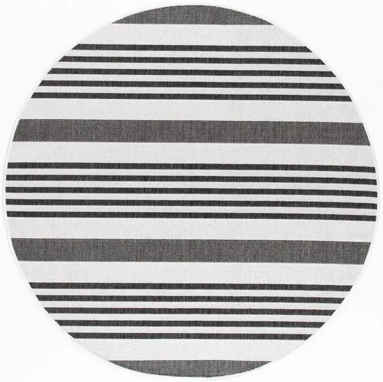 Safavieh BEACH HOUSE Collection BHS222F-7R Light Grey / Charcoal 6'-7" X 6'-7" Round