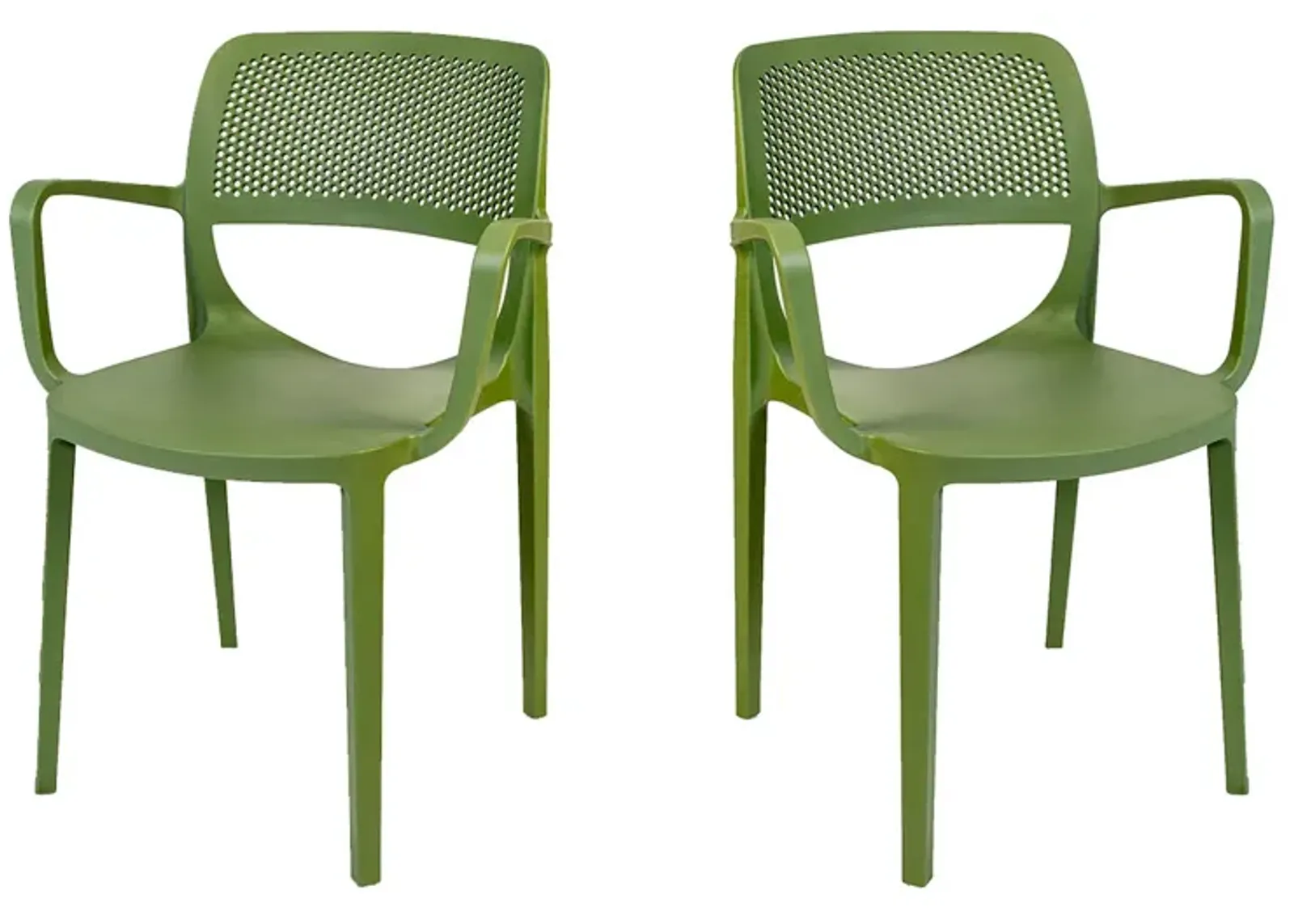 Mila Set of 4 Stackable Armchair-Green