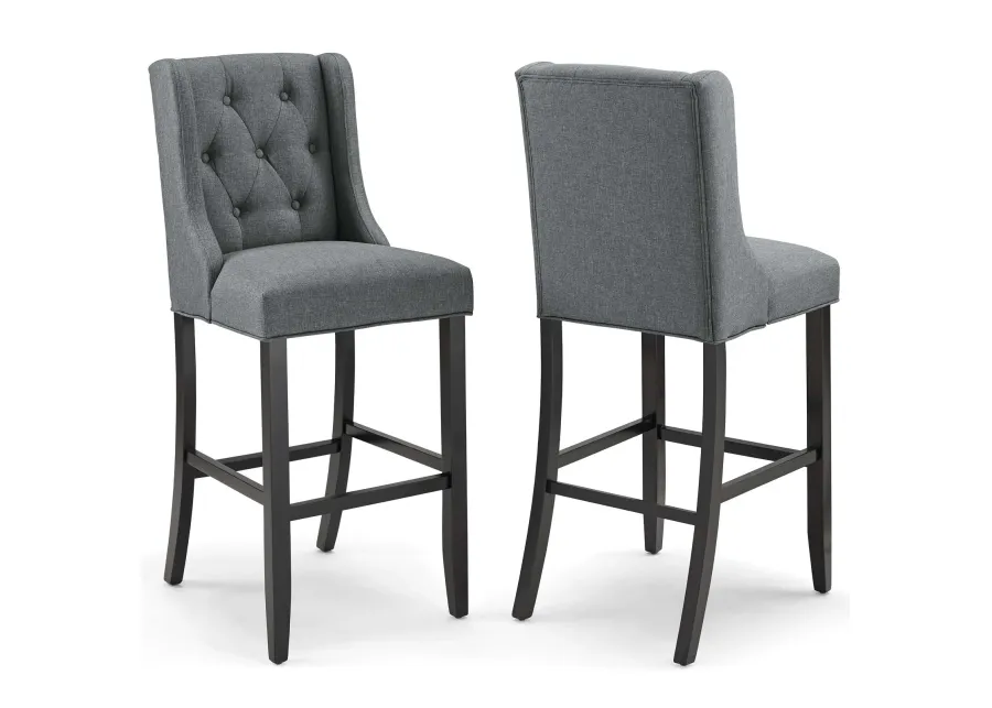 Baronet Bar Stool Upholstered Fabric Set of 2