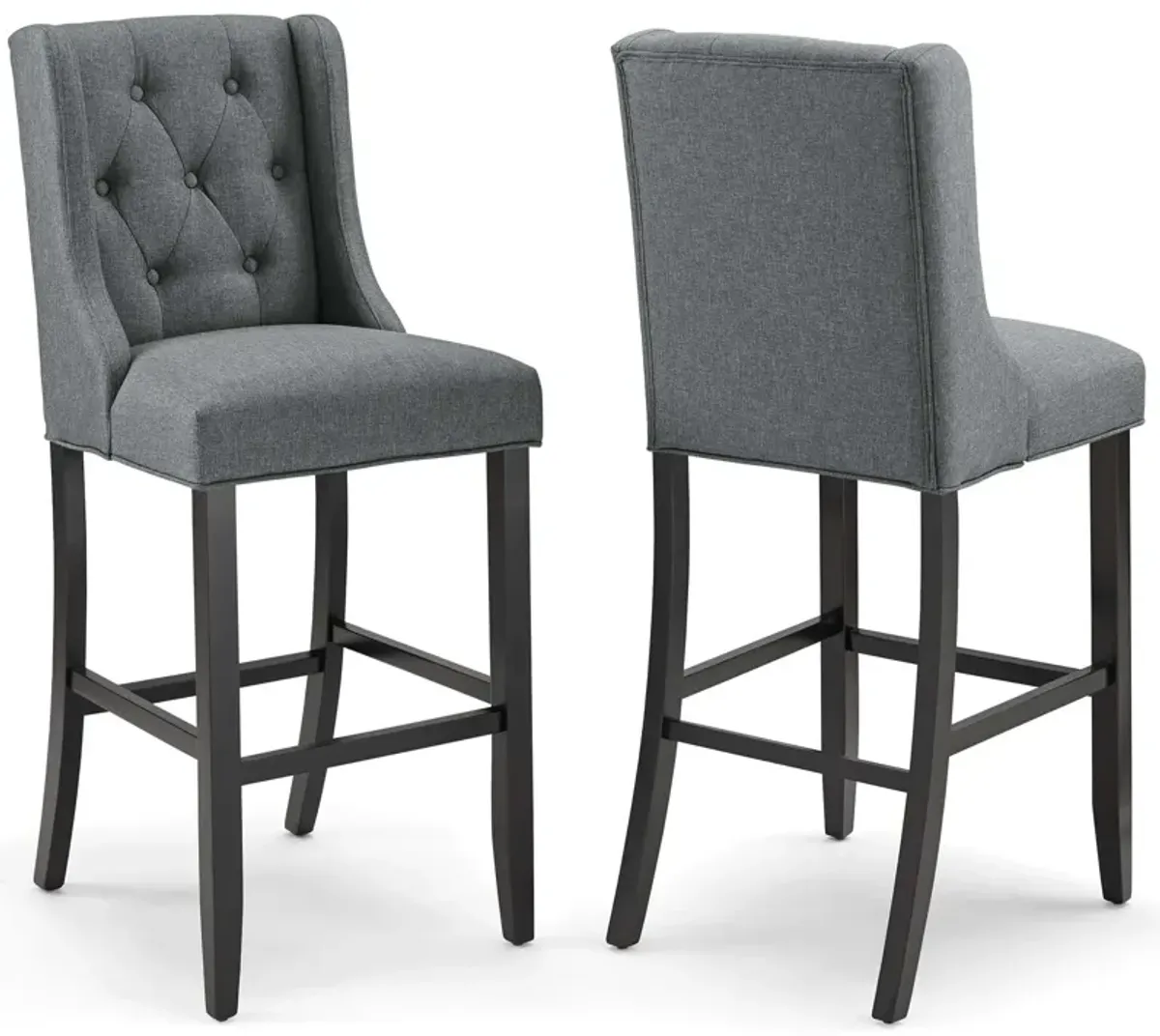 Baronet Bar Stool Upholstered Fabric Set of 2