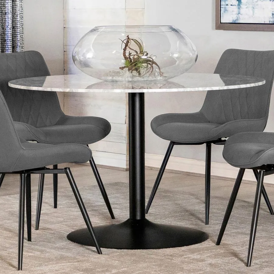 Amersham round Dining Table White And Matte Black