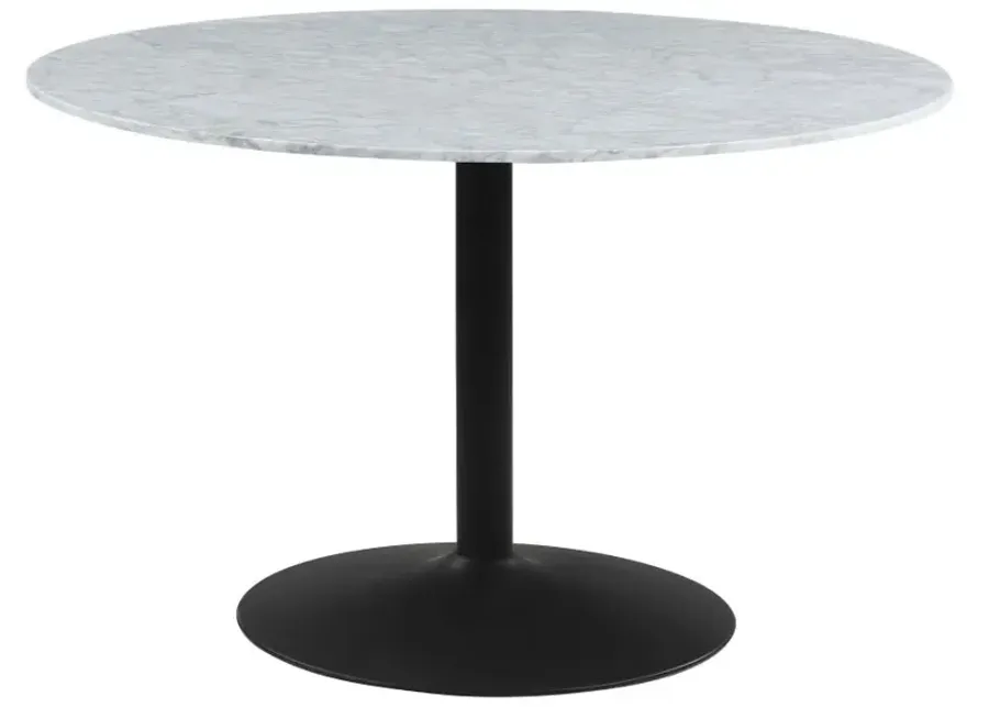 Amersham round Dining Table White And Matte Black