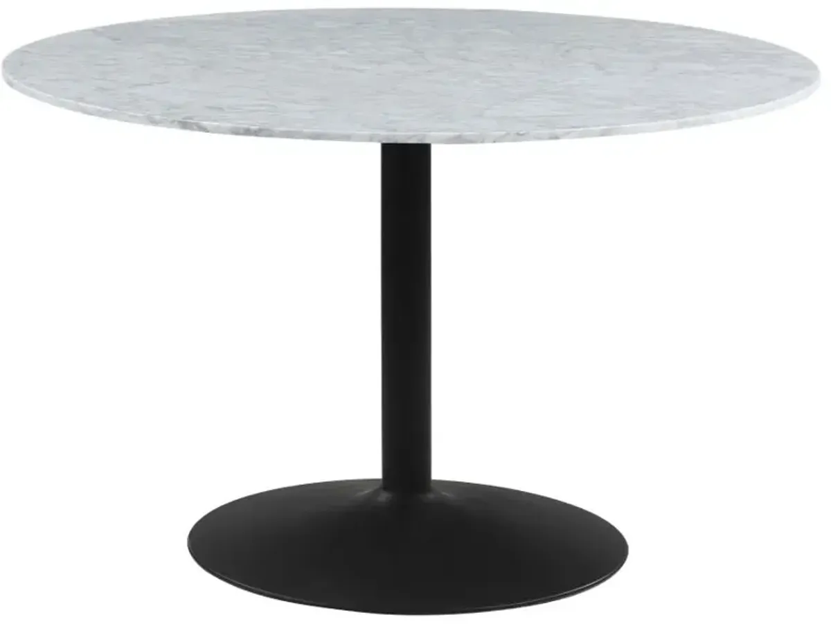 Amersham round Dining Table White And Matte Black