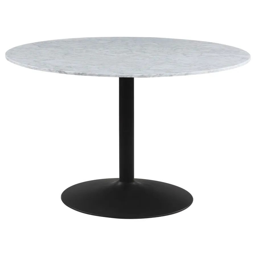 Amersham round Dining Table White And Matte Black