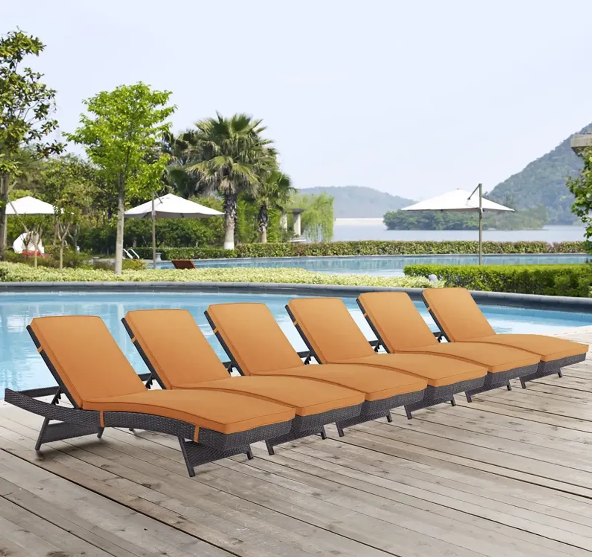 Convene Chaise Outdoor Patio Set of 6