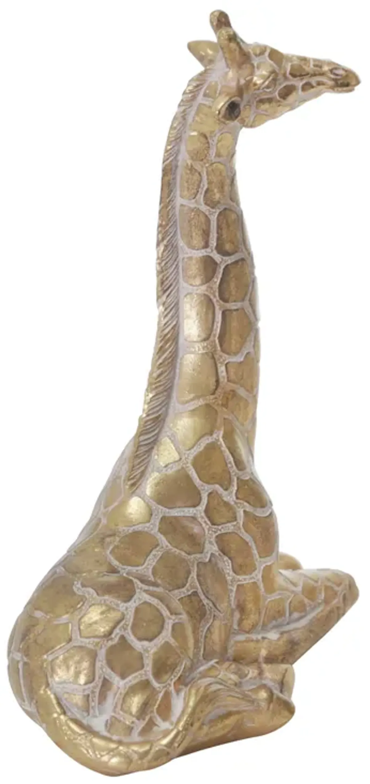 Resin 10" Sitting Giraffe , Gold