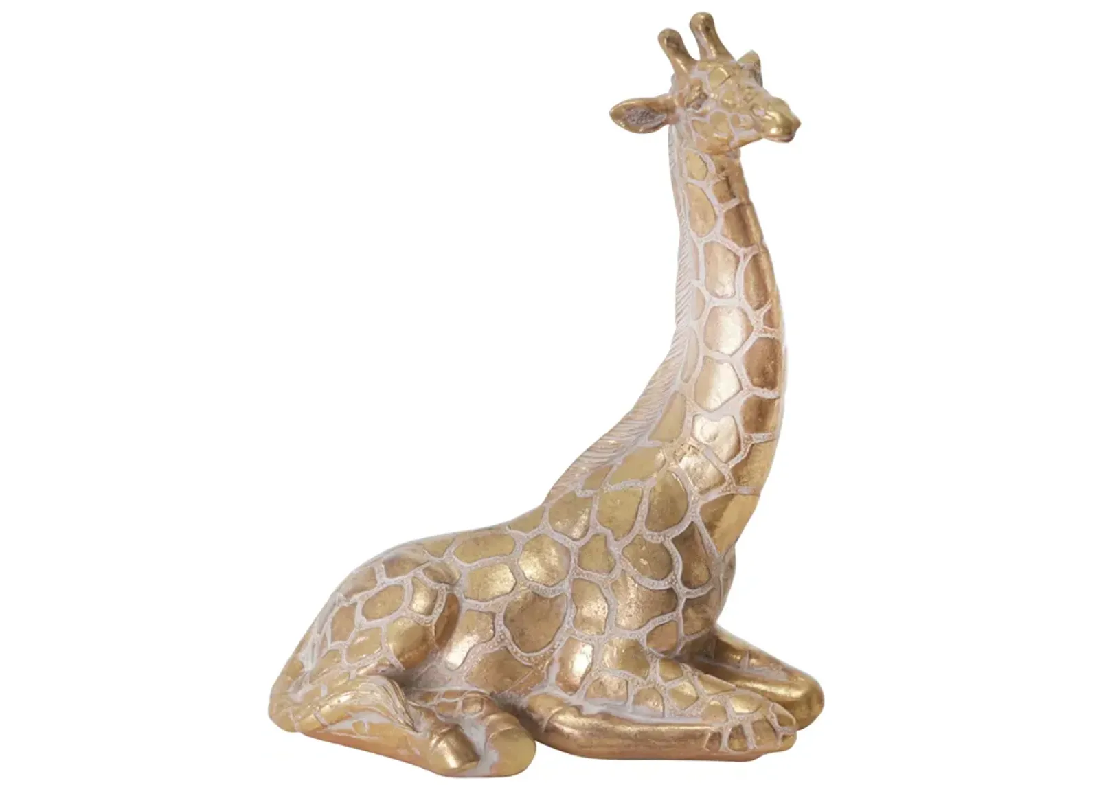 Resin 10" Sitting Giraffe , Gold