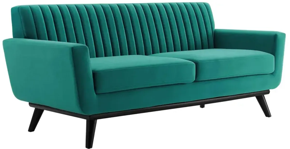 Engage Channel Tufted Performance Velvet Loveseat