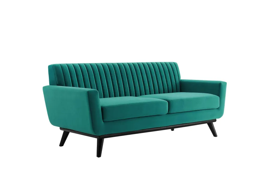 Engage Channel Tufted Performance Velvet Loveseat