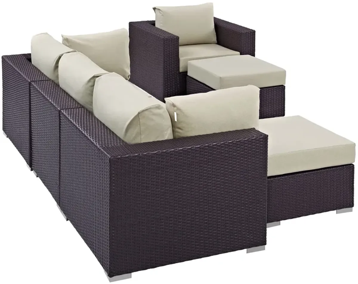 Convene 6 Piece Outdoor Patio Sectional Set