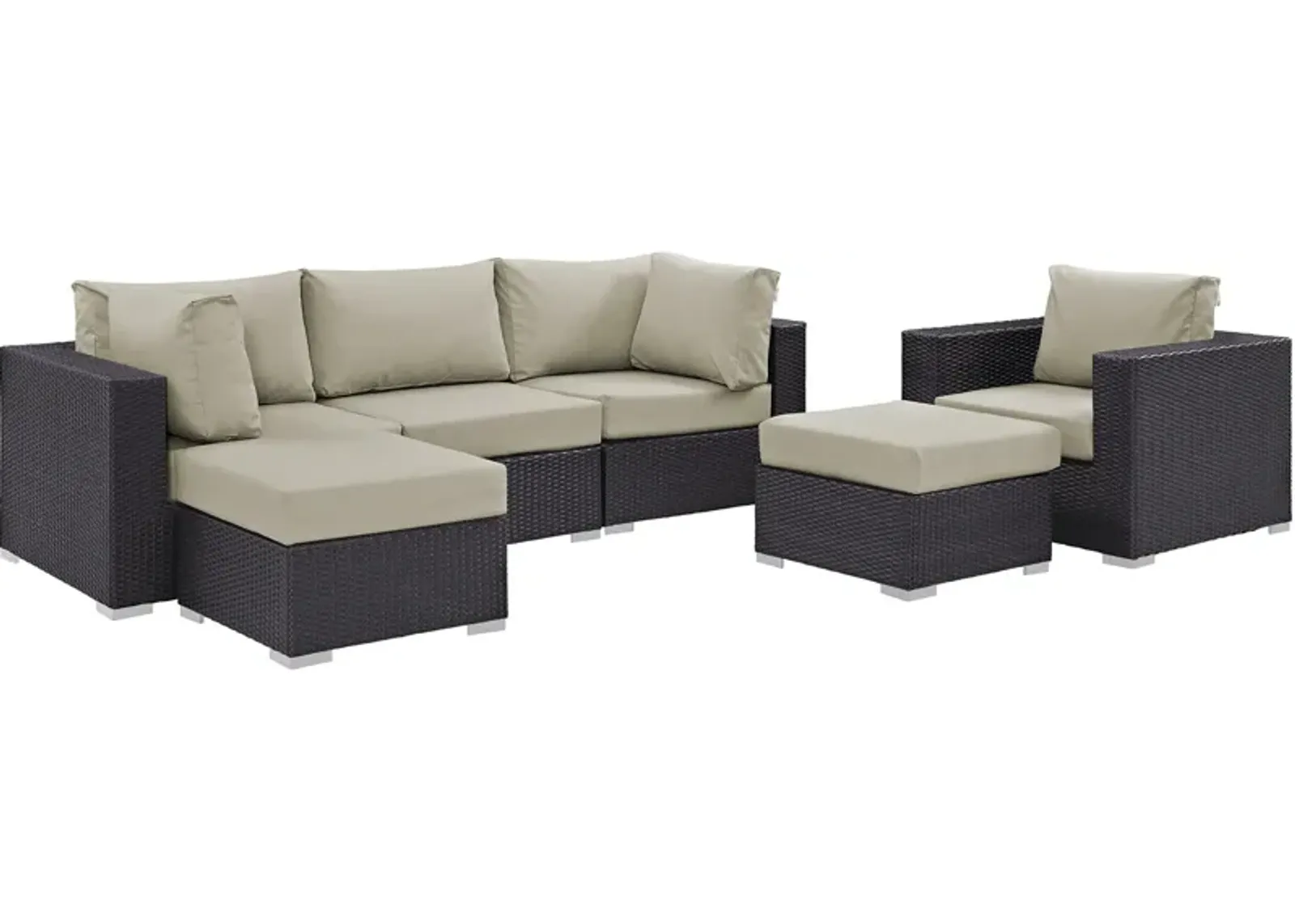 Convene 6 Piece Outdoor Patio Sectional Set