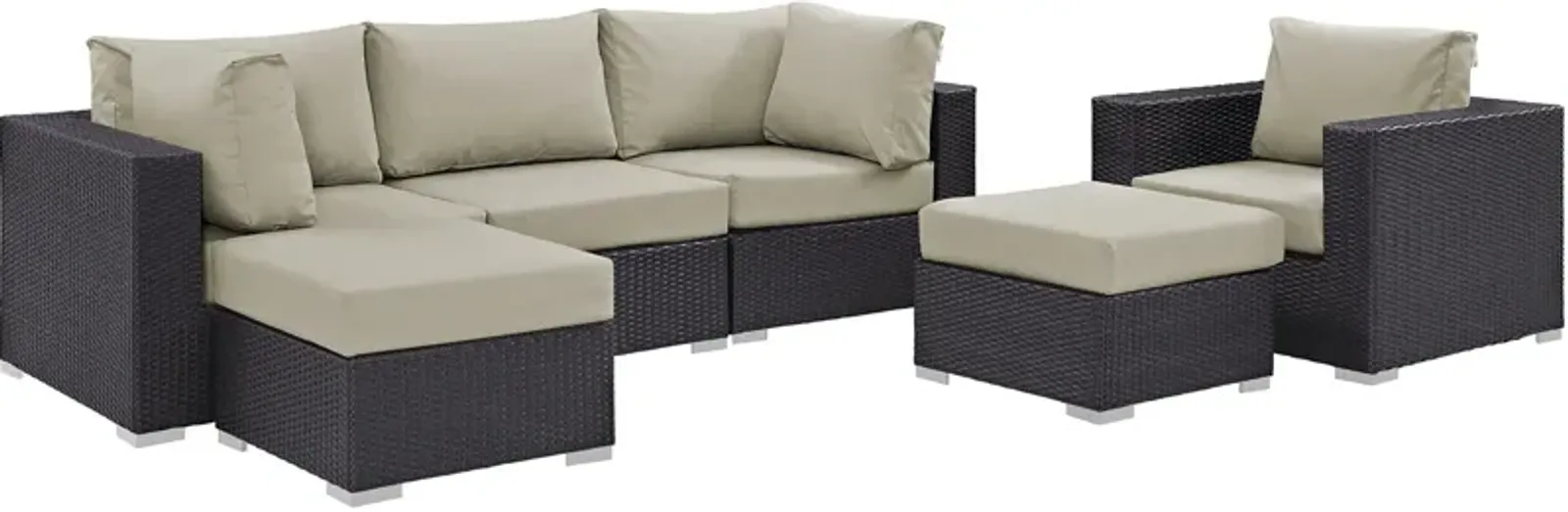 Convene 6 Piece Outdoor Patio Sectional Set