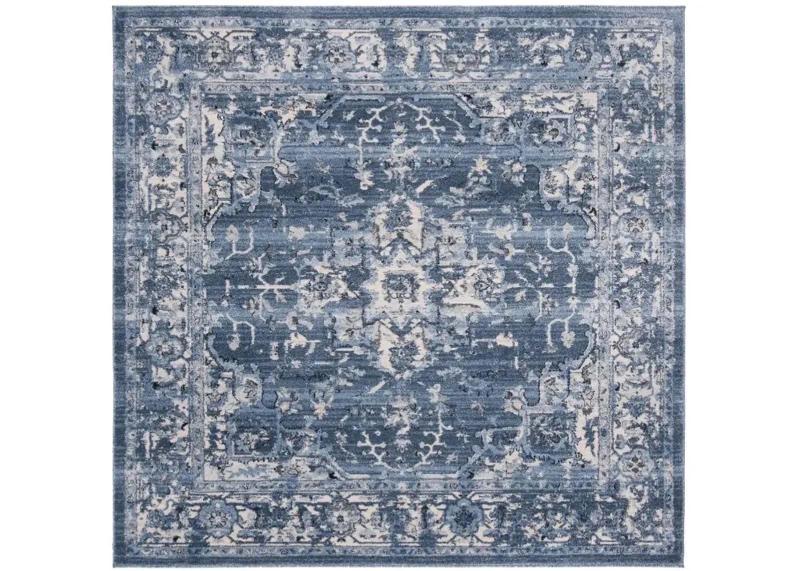 CHARLESTON 411 NAVY  4' x 4' Square Square Rug