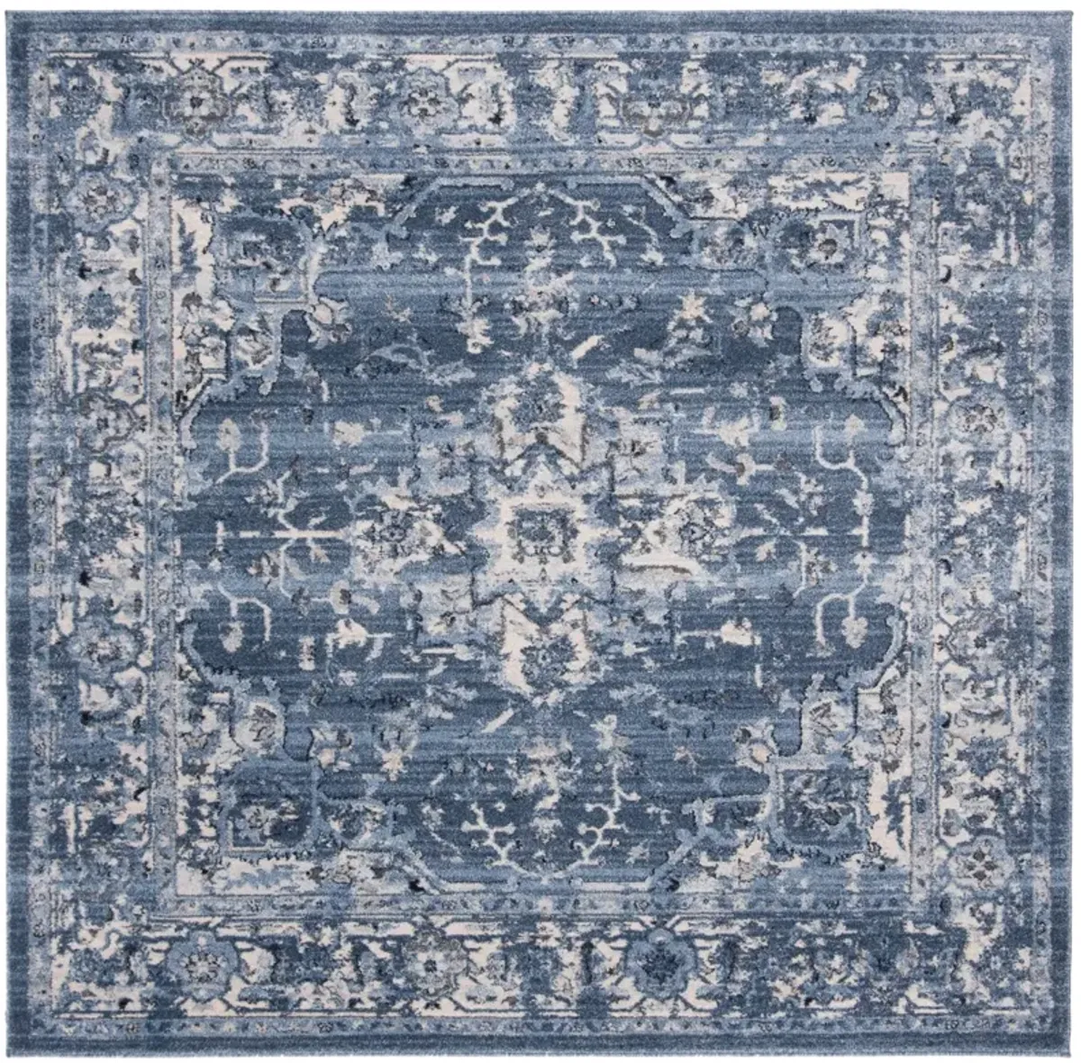 CHARLESTON 411 NAVY  4' x 4' Square Square Rug