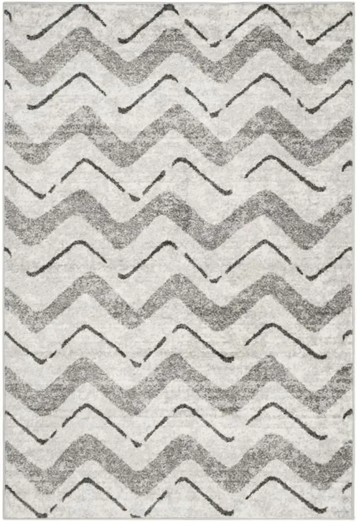 Adirondack Contemporary Silver / Charcoal 9' X 12' Powerloomed Rug