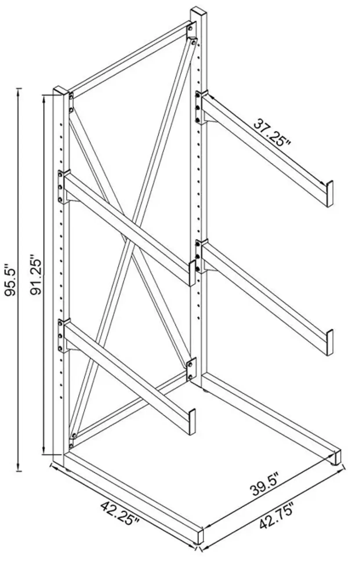 Wright 3-tier Sofa Display Rack Black