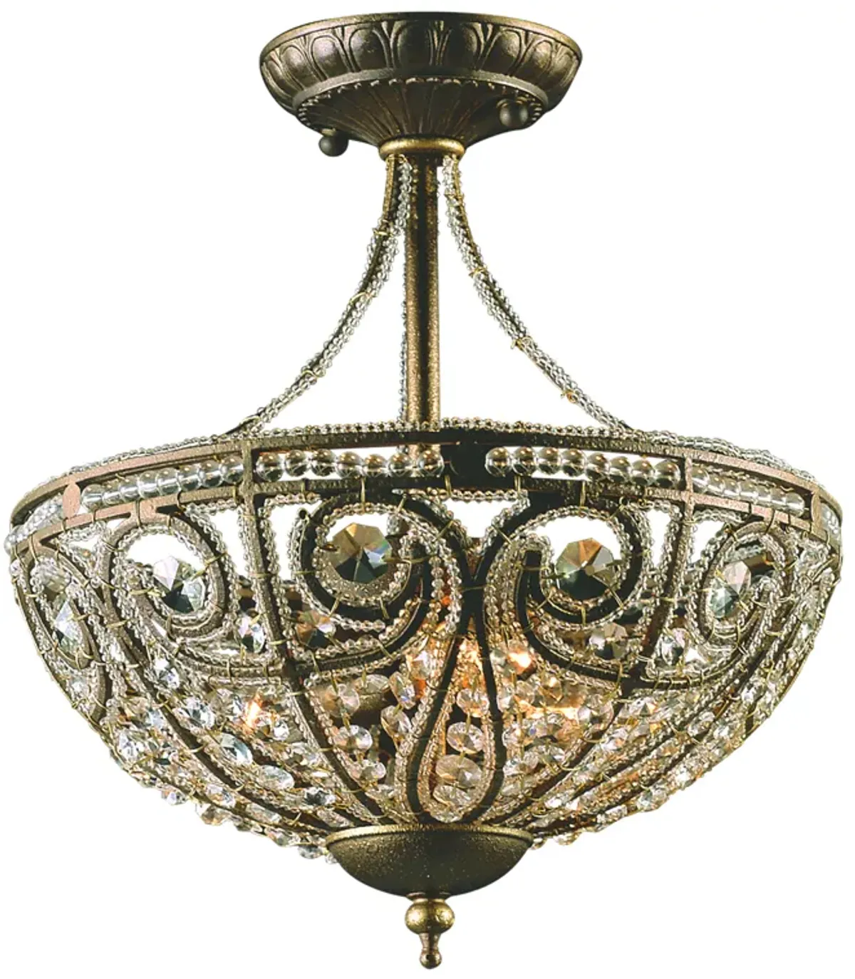 Elizabethan 13" Wide 3-Light Semi Flush Mount - Dark Bronze