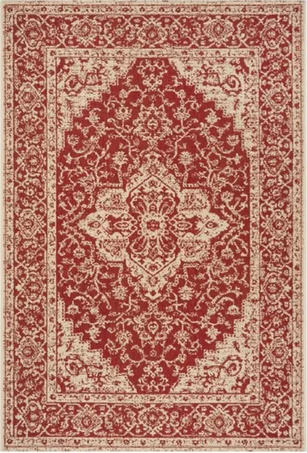LINDEN 137 Collection LND137Q-6 Red / Creme 6'-7" X 9'-2"