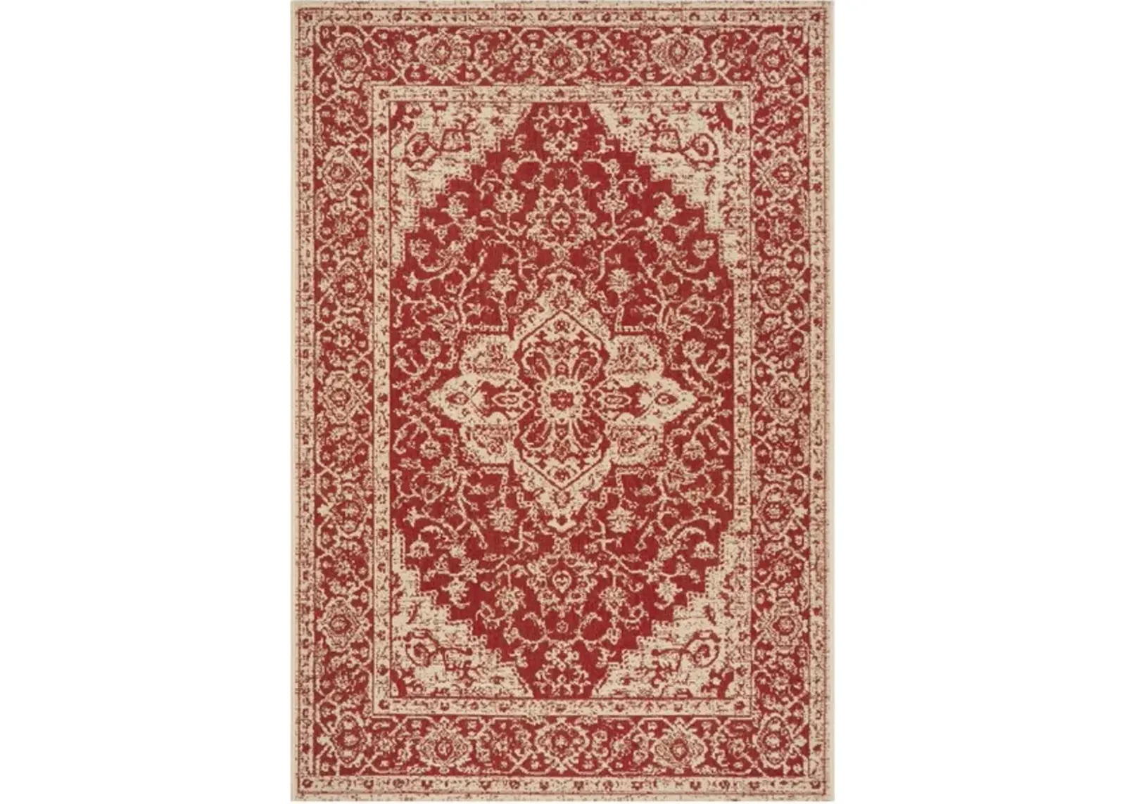 LINDEN 137 Collection LND137Q-6 Red / Creme 6'-7" X 9'-2"