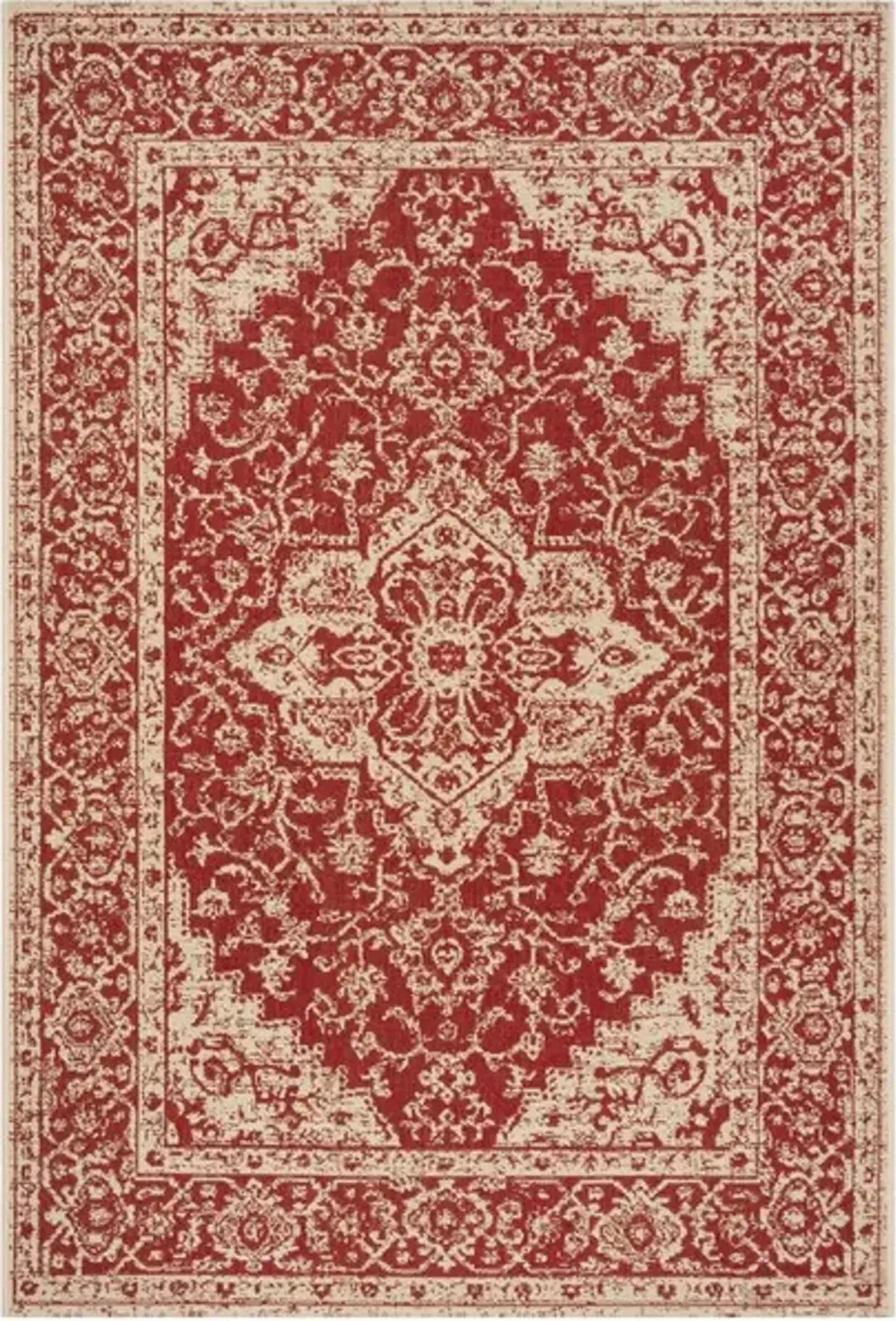 LINDEN 137 Collection LND137Q-6 Red / Creme 6'-7" X 9'-2"