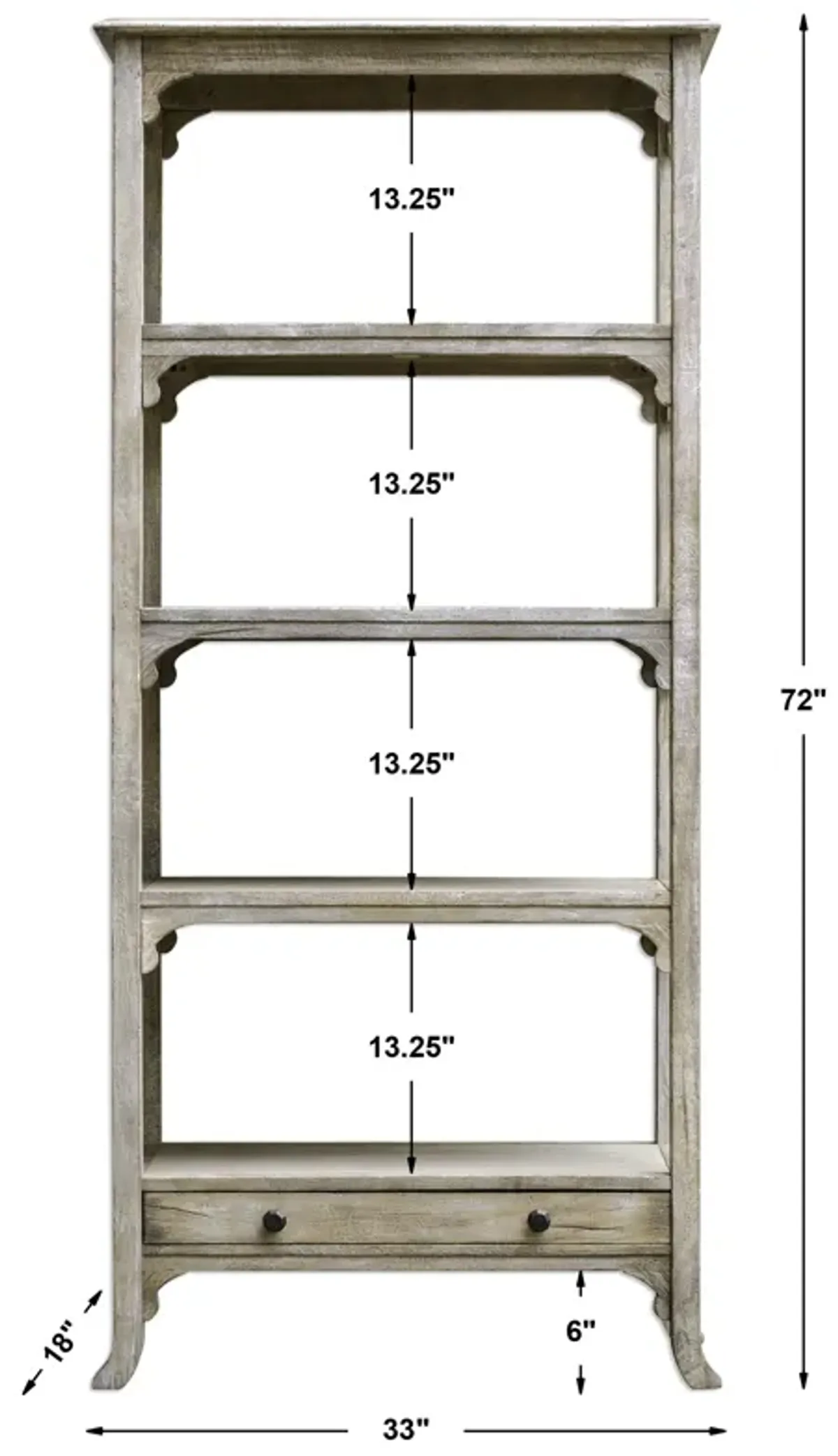 Bridgely Aged White Etagere