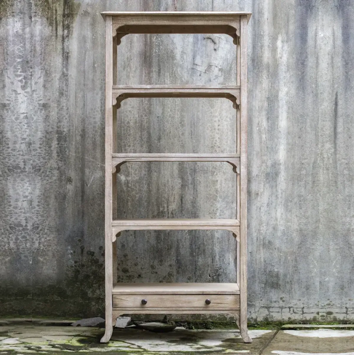 Bridgely Aged White Etagere