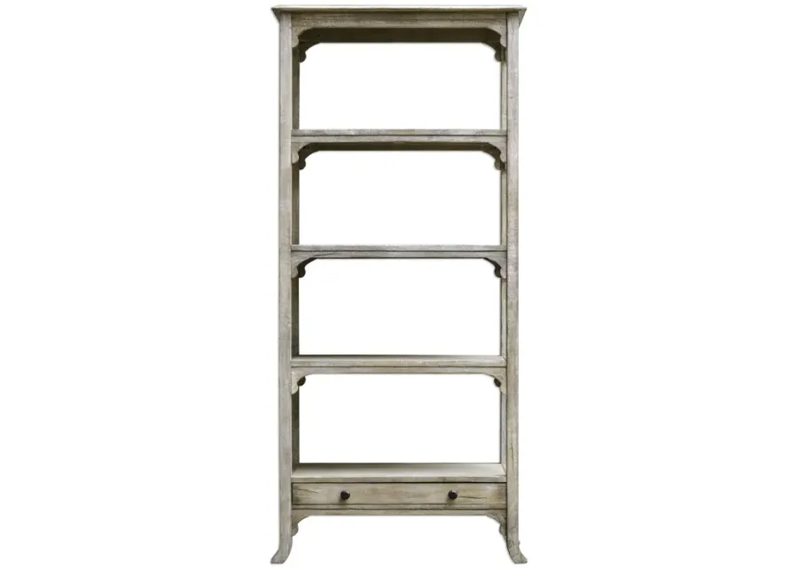 Bridgely Aged White Etagere