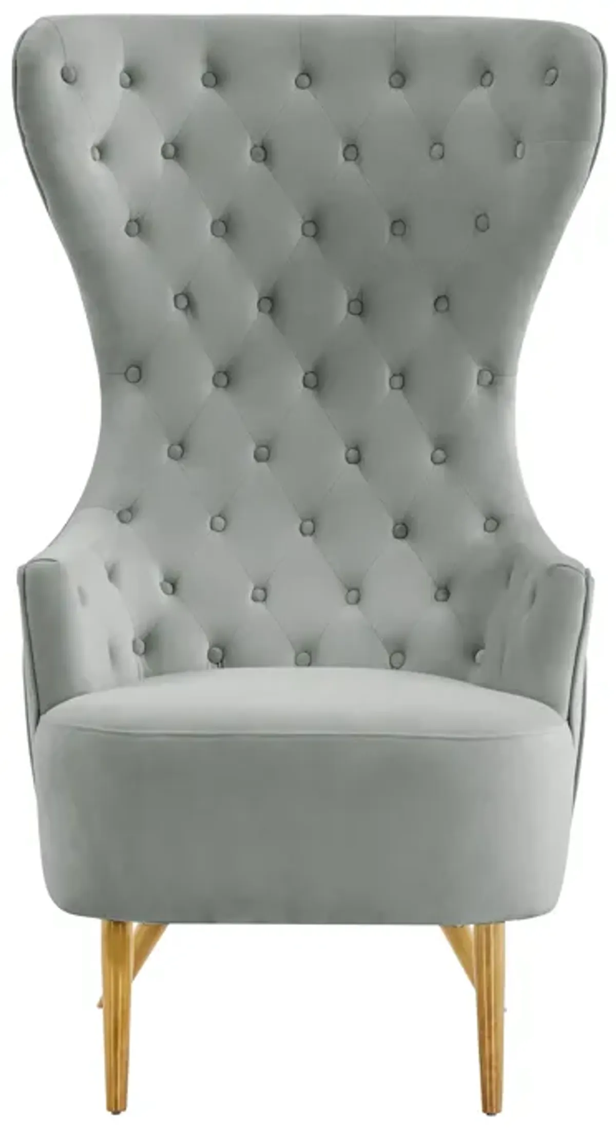 Jezebel Grey Velvet Wingback Chair