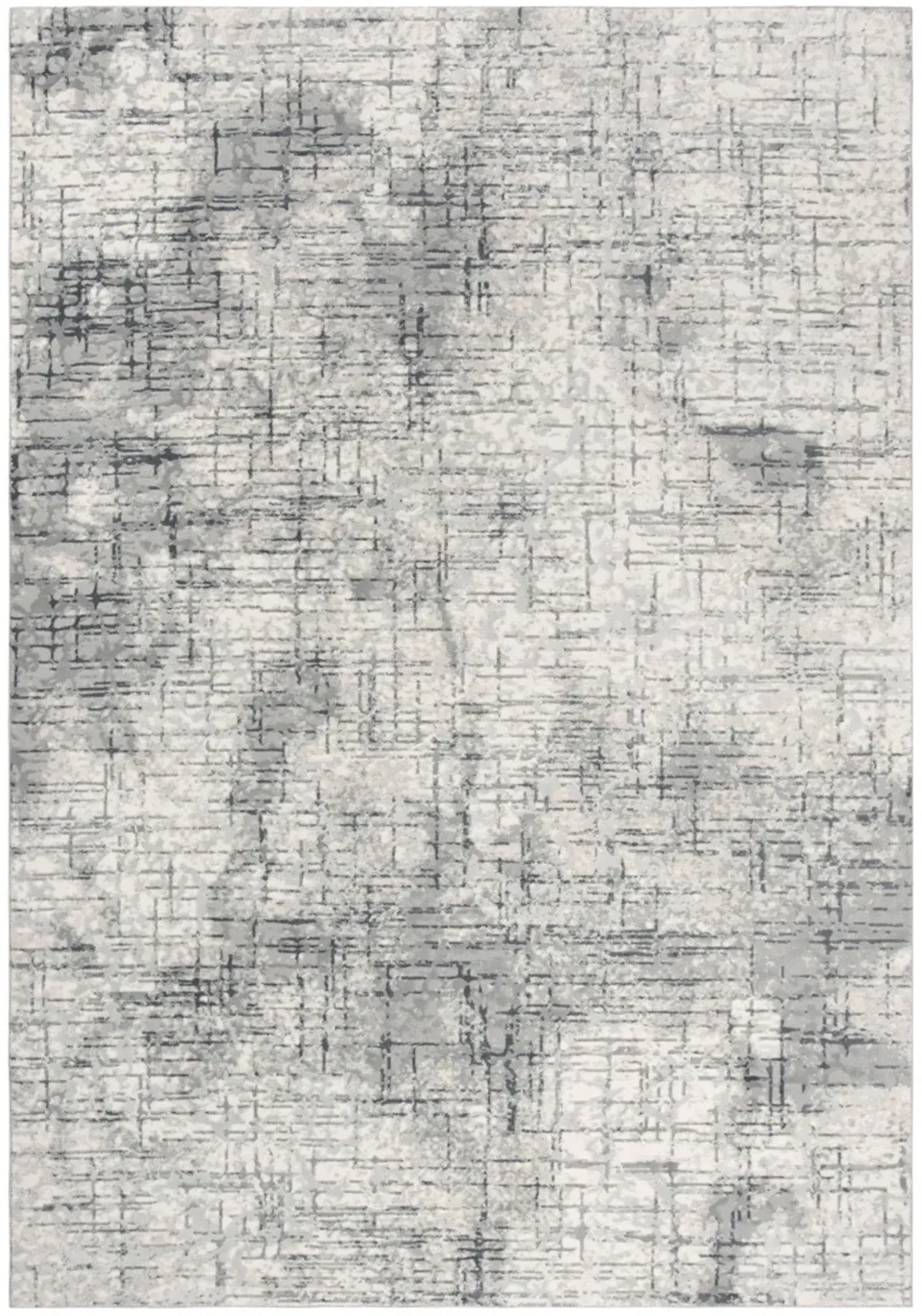Chelsea Cream/Gray Abstract Polyester 3'11" x 5'6" Rectangle Rug