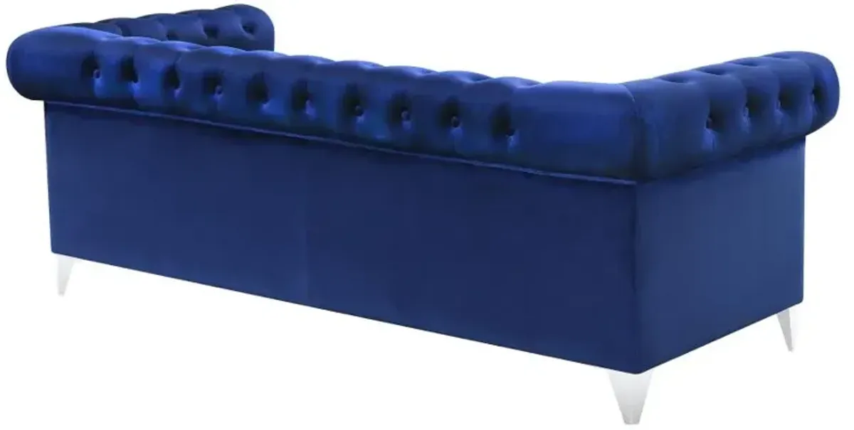 Bleker Tufted Tuxedo Arm Sofa Blue