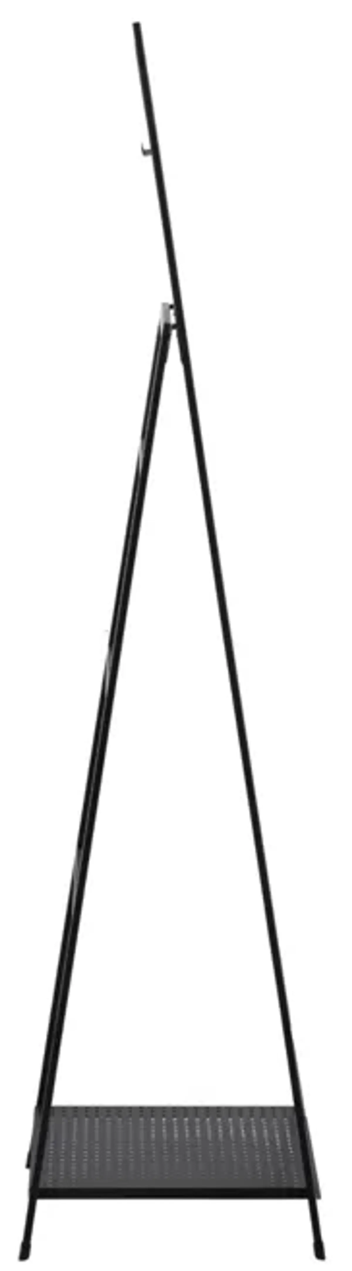 63" Standing Mirror W/ Hooks, Black