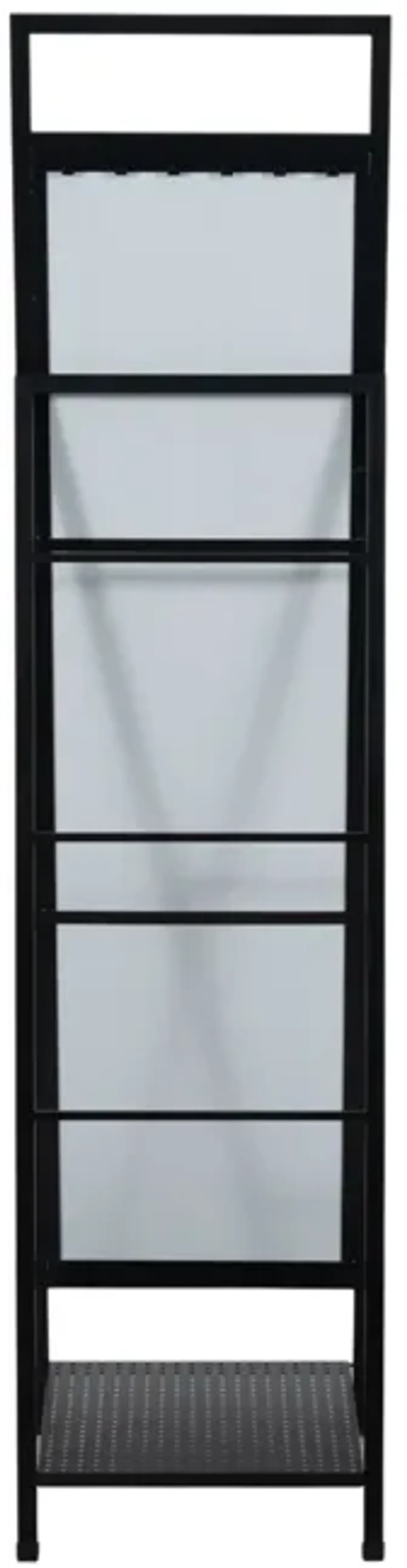 63" Standing Mirror W/ Hooks, Black