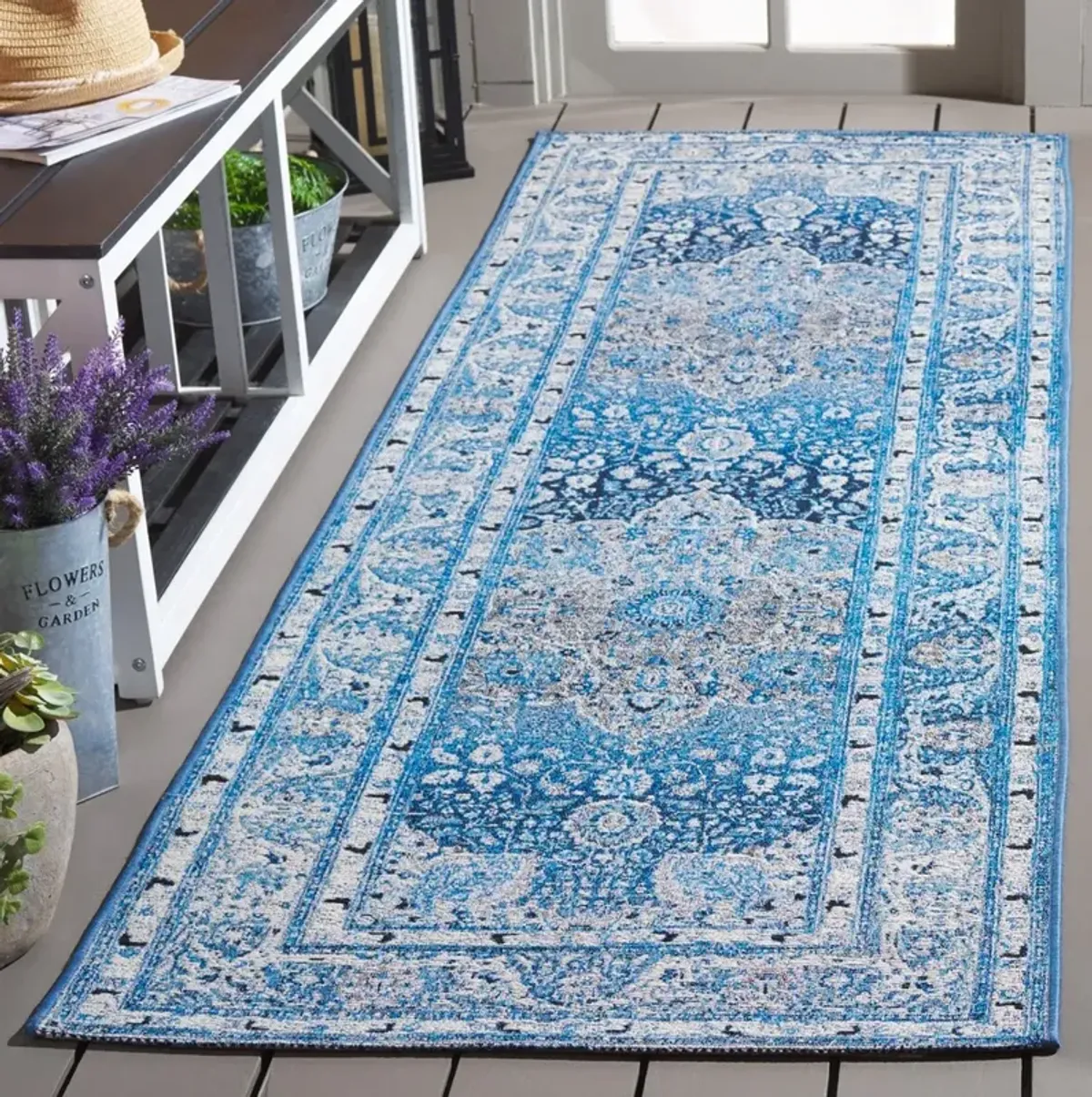 BARBADOS 558 Blue 2'-8' X 8' Runner Rug