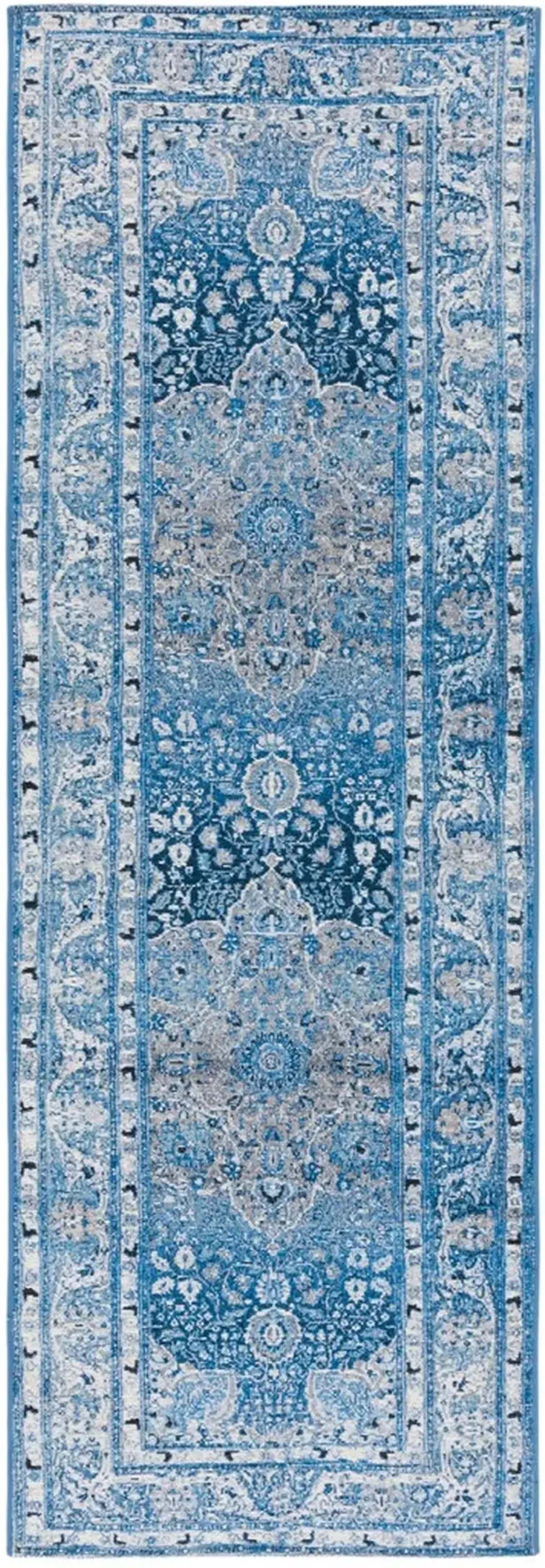 BARBADOS 558 Blue 2'-8' X 8' Runner Rug