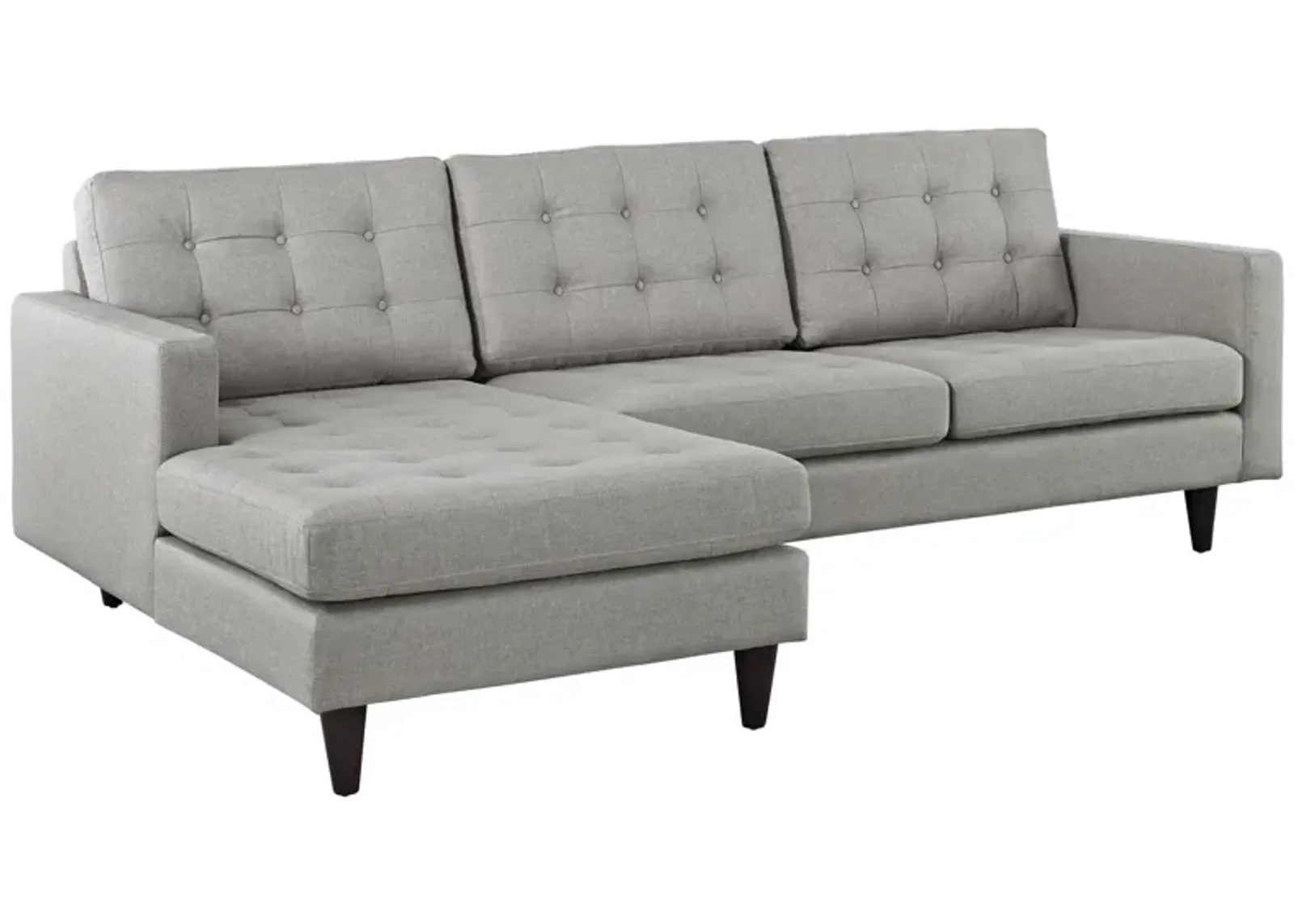 Empress Left-Facing Upholstered Fabric Sectional Sofa