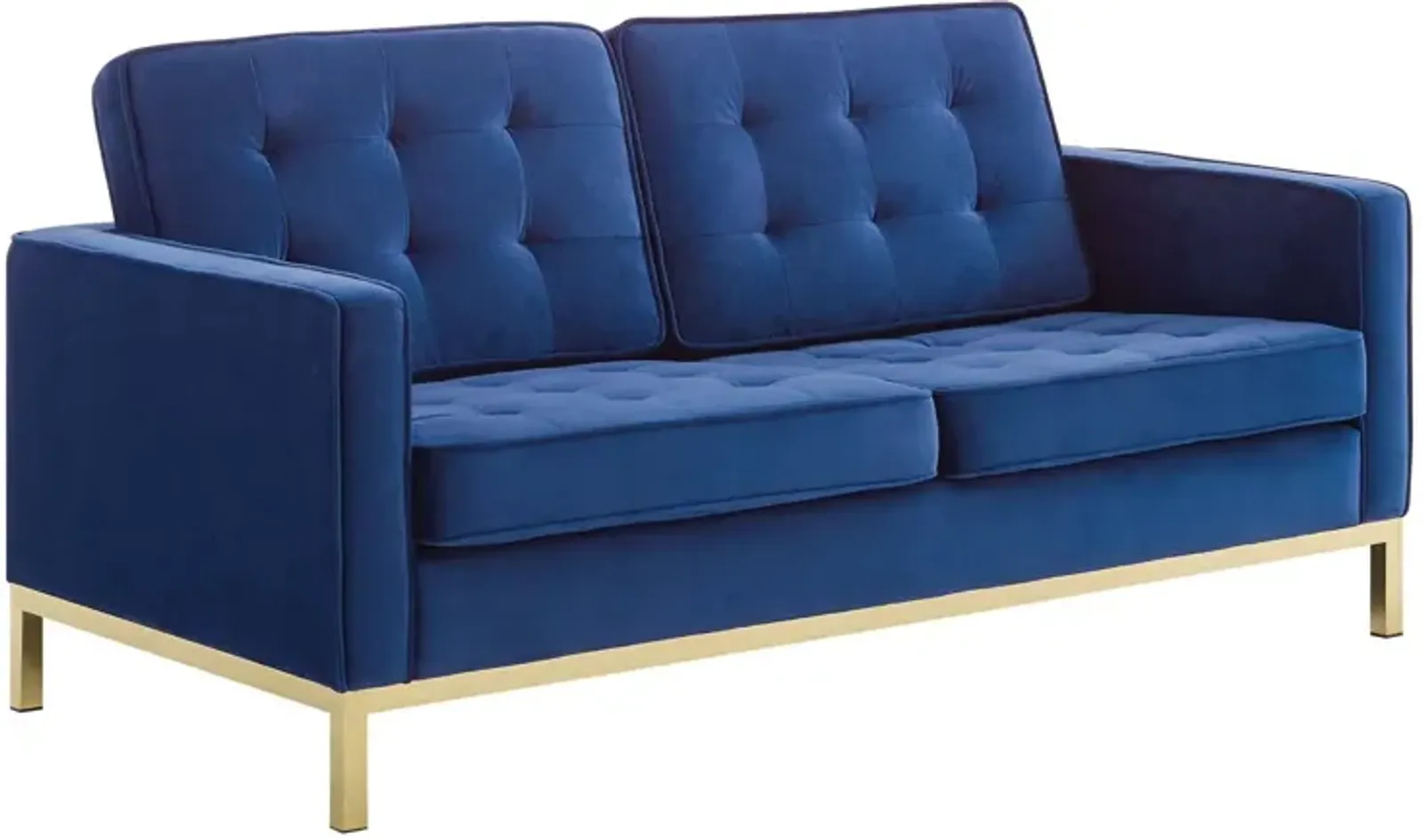 Loft Gold Stainless Steel Leg Performance Velvet Loveseat