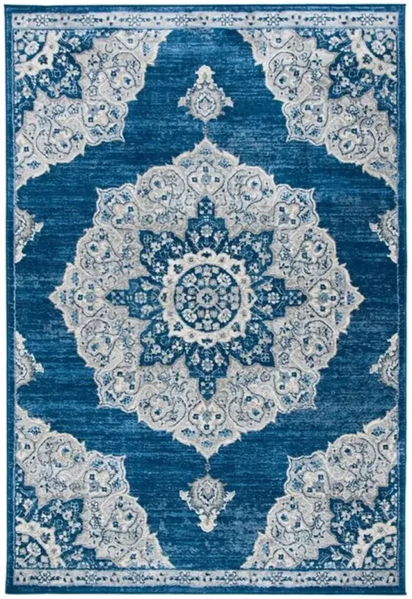 Brentwood 802 Navy / Grey 9' X 12' Large Rectangle Powerloomed Rug