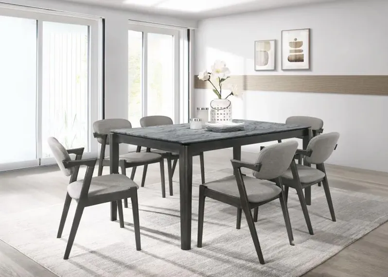 Stevie 5-piece Rectangular Dining Set Grey and Black