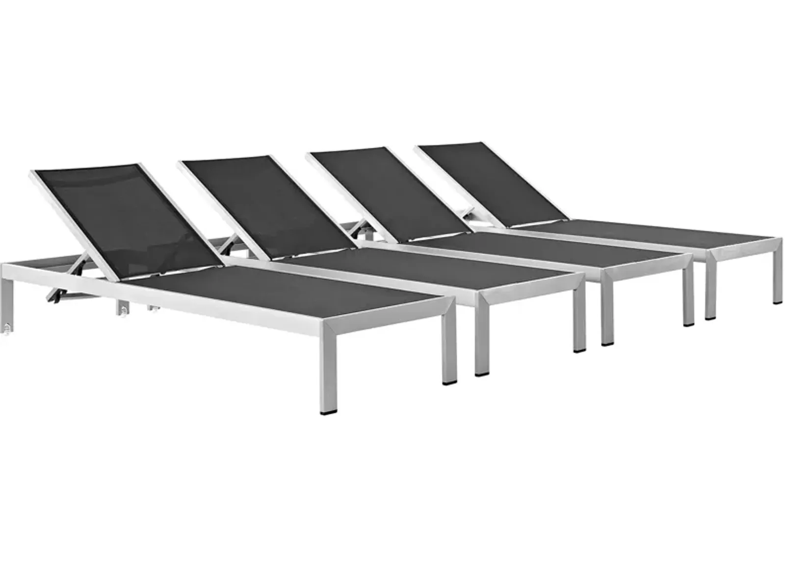 Shore Chaise Outdoor Patio Aluminum Set of 4