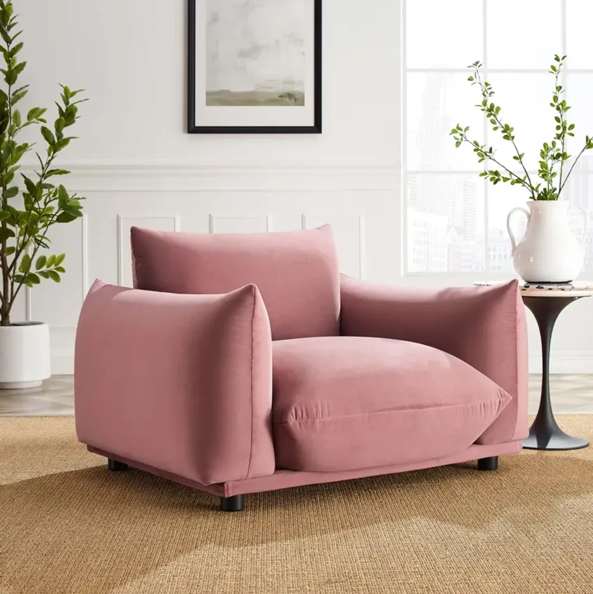 Copious Performance Velvet Armchair