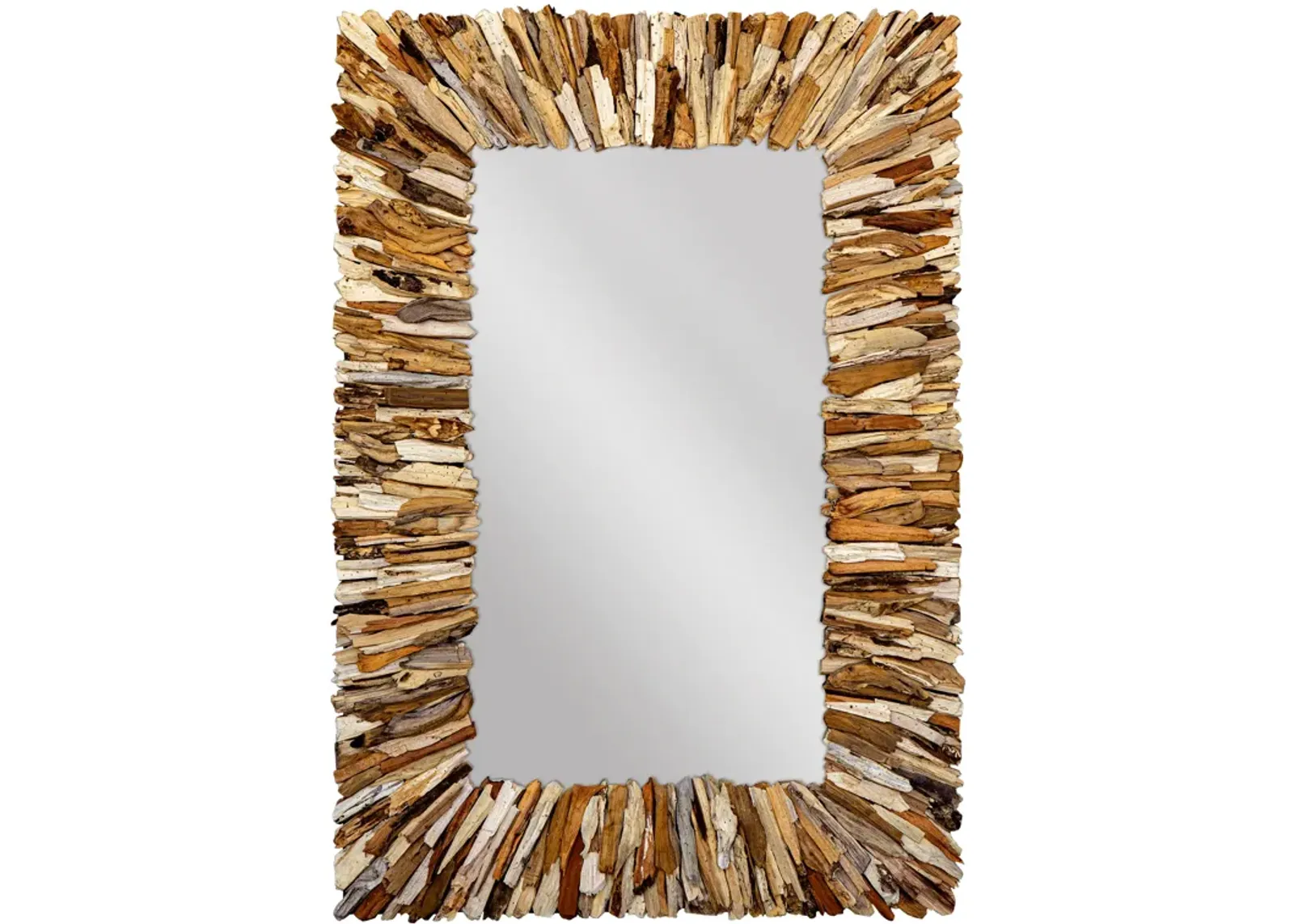 Teak Branch Rectangular Mirror