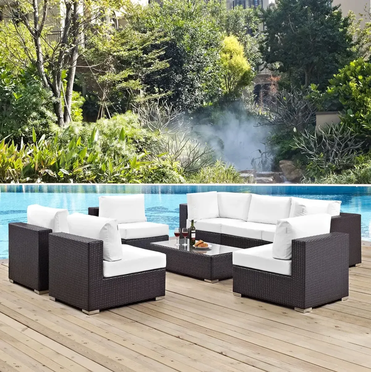 Convene 8 Piece Outdoor Patio Sectional Set