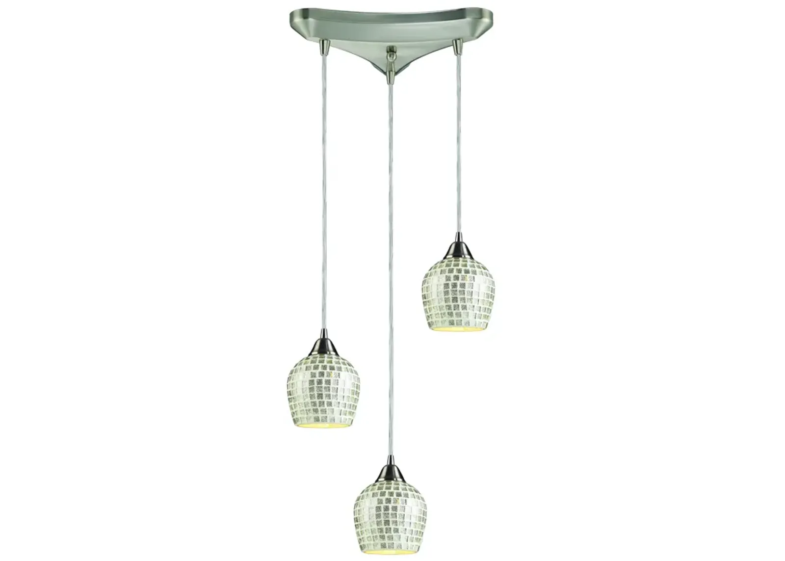 Fusion 10" Wide 3-Light Multi Pendant - Satin Nickel