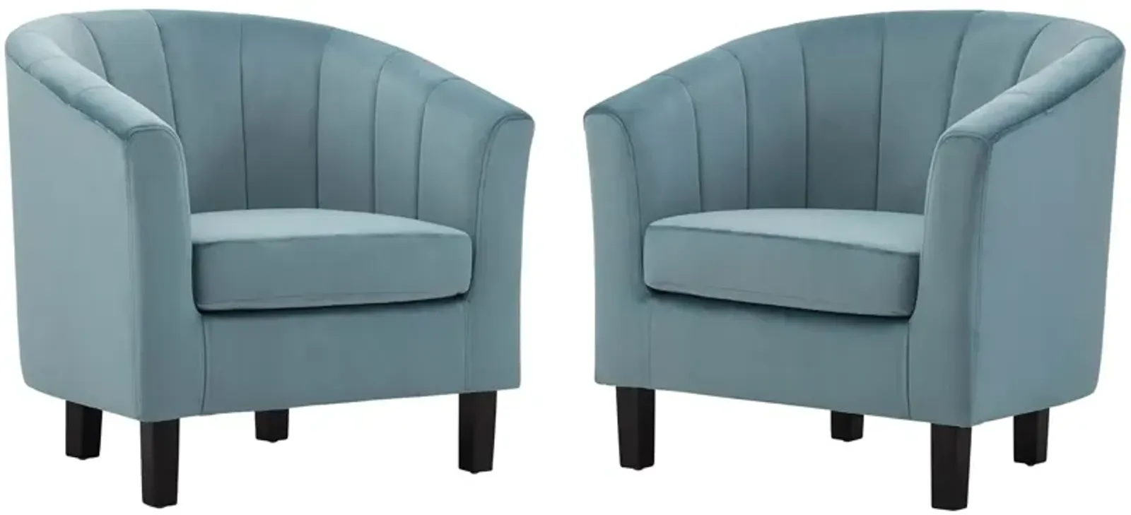 Prospect Channel Tufted Performance Velvet Armchair Set of 2