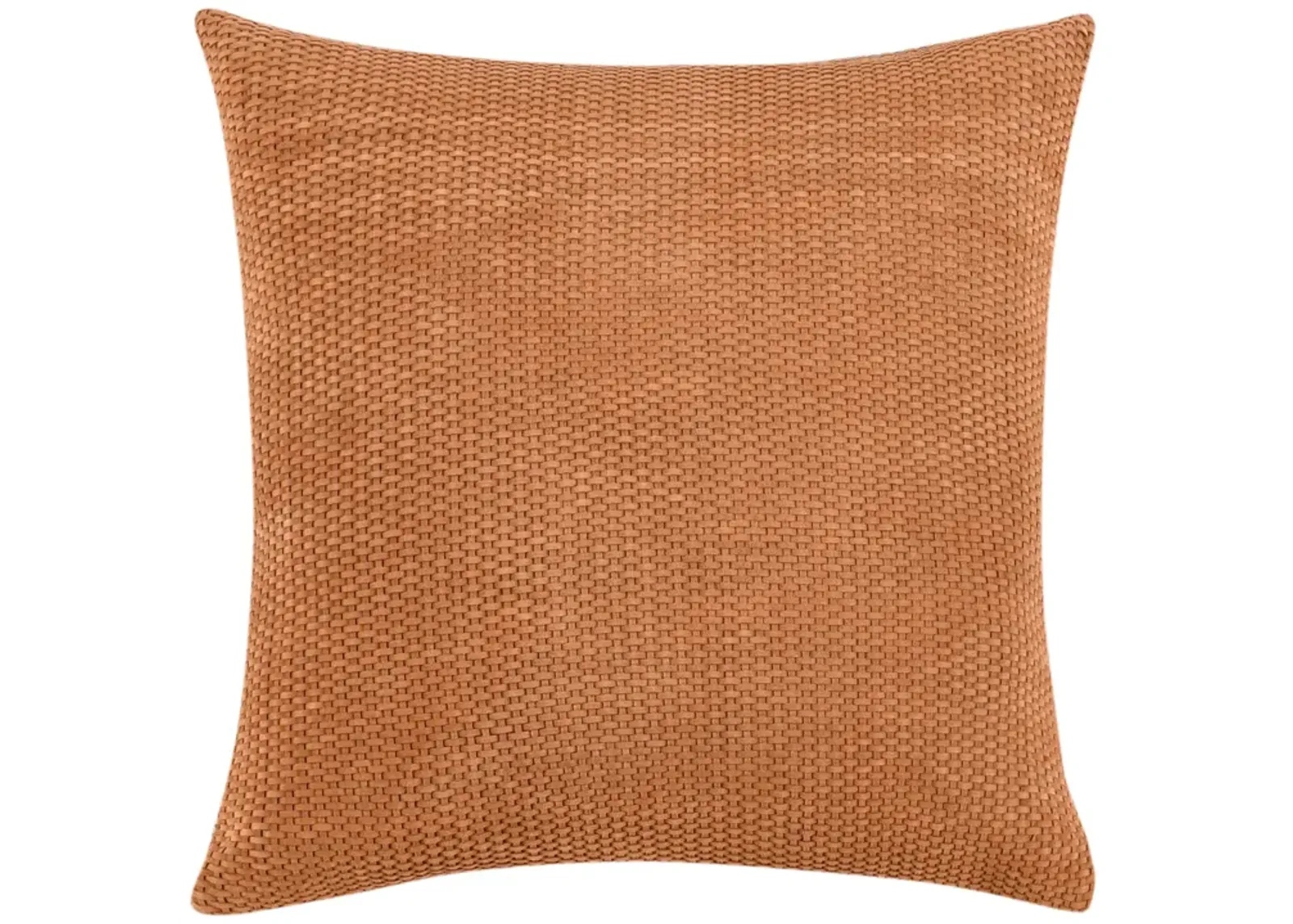 Bassinet 18" Suede Leather Throw Pillow , Brown