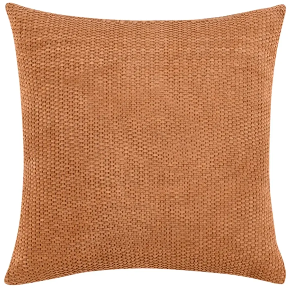 Bassinet 18" Suede Leather Throw Pillow , Brown