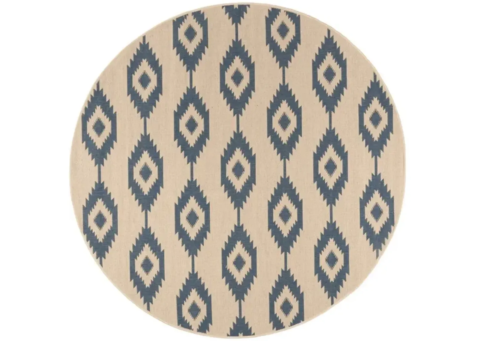 LINDEN 171 Collection LND171M-6R Blue / Creme 6'-7" X 6'-7" Round